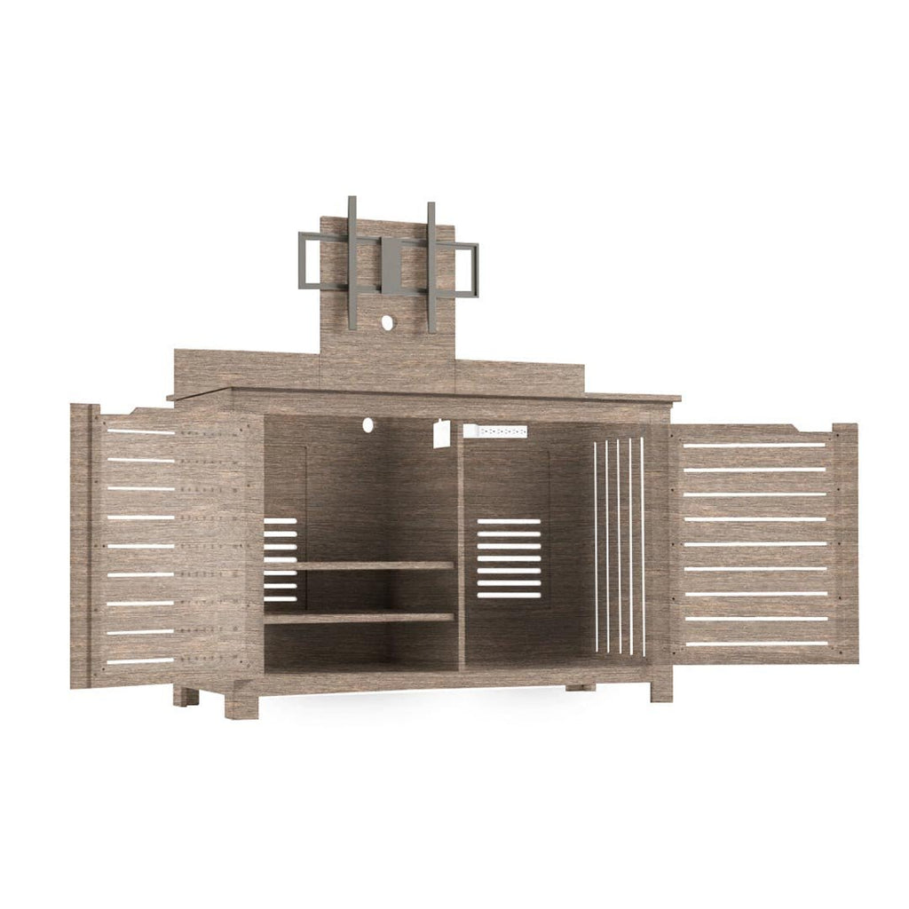 Ledge Lounger Mainstay Bar Credenza | Outdoor Entertainment Center | With TV Mount, Wheat
