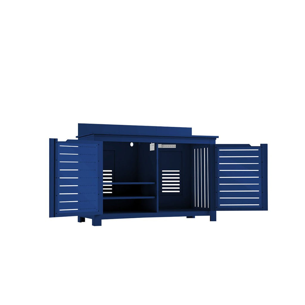Ledge Lounger Mainstay Bar Credenza | Outdoor Entertainment Center | Without TV Mount, Navy