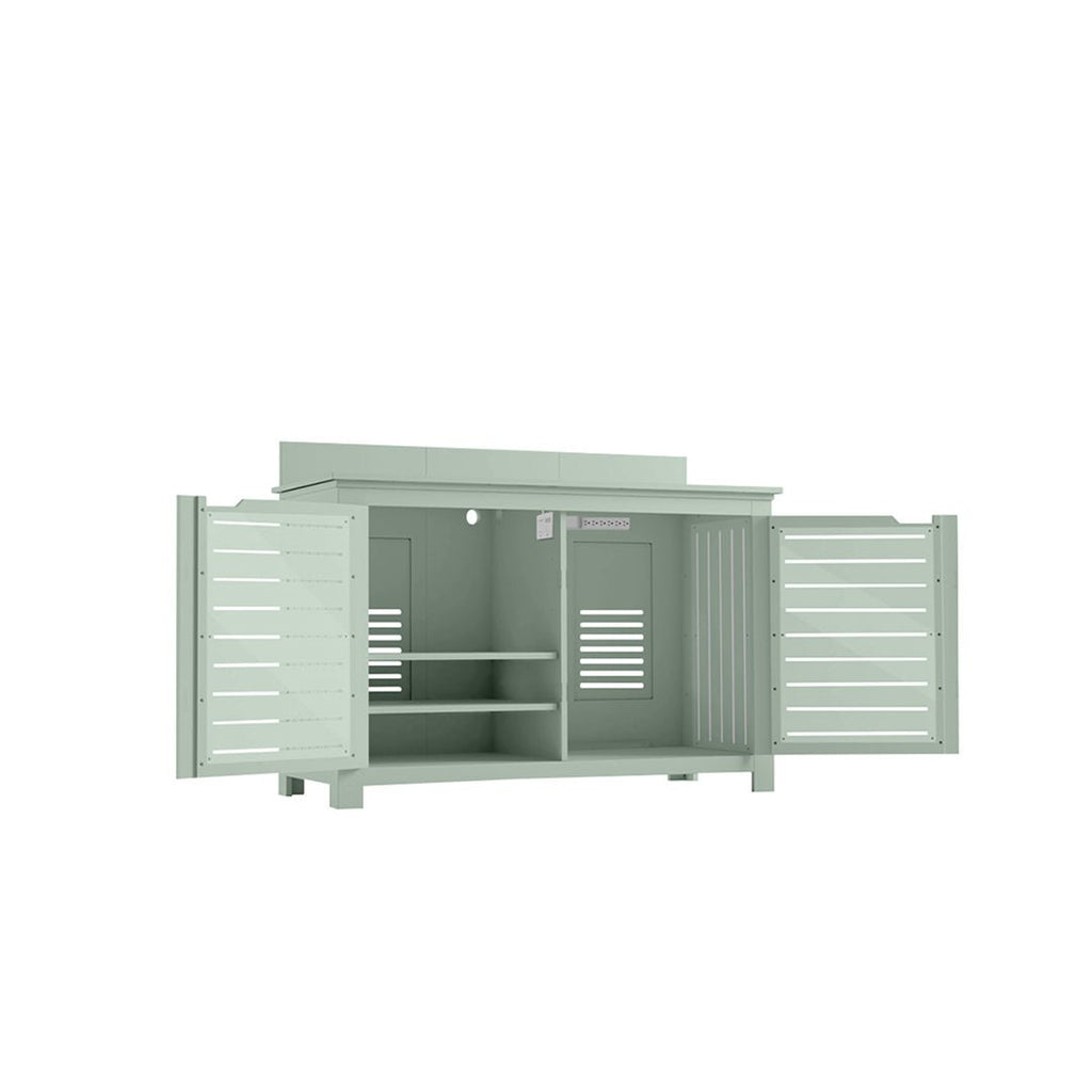 Ledge Lounger Mainstay Bar Credenza | Outdoor Entertainment Center | Without TV Mount, Sage Green