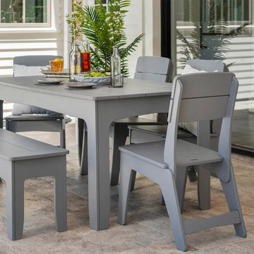 Ledge Lounger Mainstay Rectangular Dining Table | Patio Dining Set - White