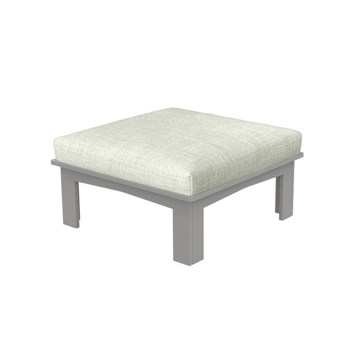 Ledge Lounger Mainstay Sectional Ottoman | Luxury Patio Furniture - Gray resin with Silver Fabric