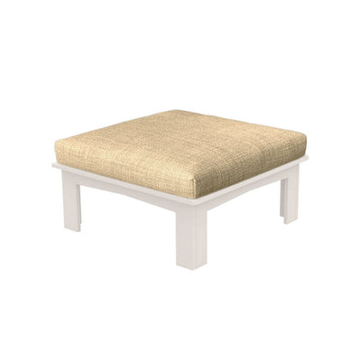 Ledge Lounger Mainstay Sectional Ottoman | Luxury Patio Furniture - Cloud resin with Linen Fabric
