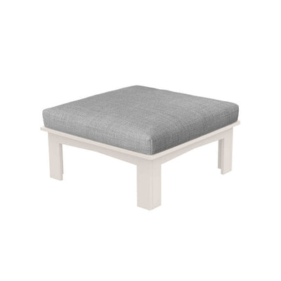 Ledge Lounger Mainstay Sectional Ottoman | Luxury Patio Furniture - Cloud resin with Cadet Gray Fabric