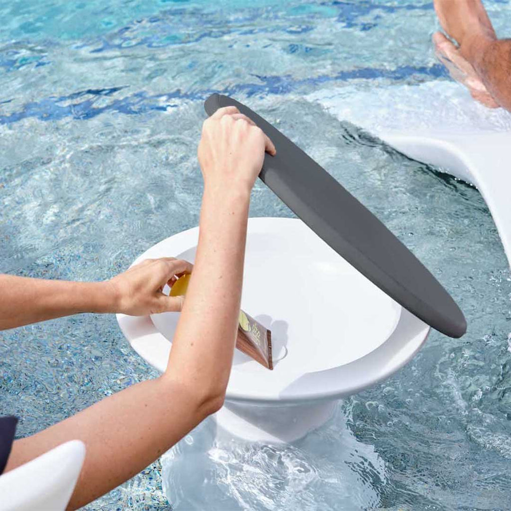 Ledge Lounger In-pool side table on swimming pool baja shelf
