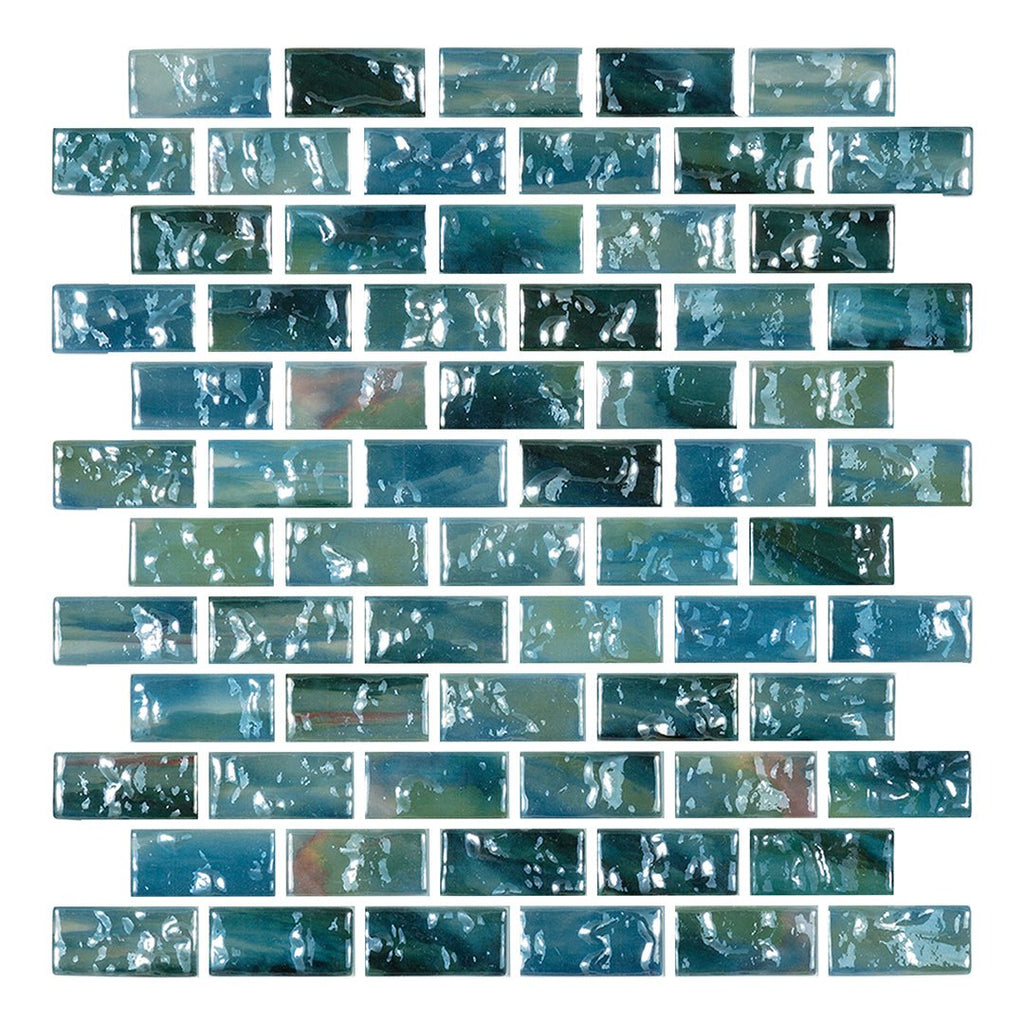 Level Watercolor, 1" x 2" Glass Tile | Mosaic Pool Tile by Vidrepur 
