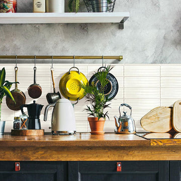 Lime Fluted, 4" x 12" Porcelain Tile | Floor & Wall Tile by IWT