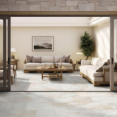 Living Style Travertino, 18" x 36"| 2CM Outdoor Porcelain Paver 