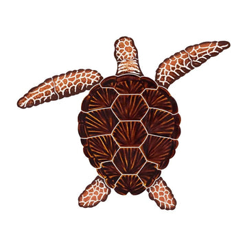 Loggerhead turtle pool mosaic