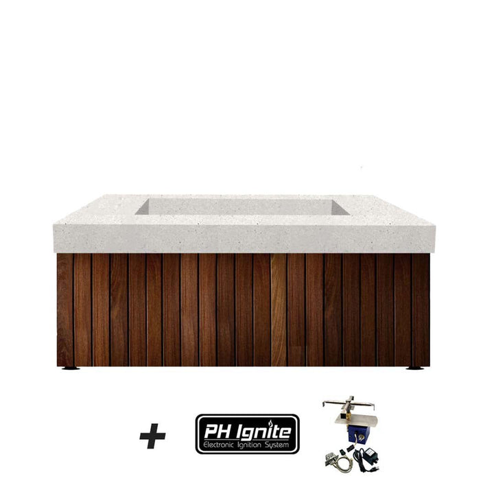 Manchester Fire Table, Ultra White with PH-Ignite | Outdoor Gas Fire Pit by Prism Hardscapes