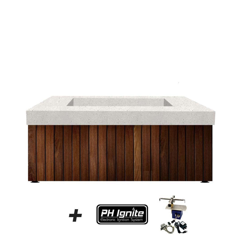 Manchester Fire Table, Ultra White with PH-Ignite | Outdoor Gas Fire Pit by <a href=