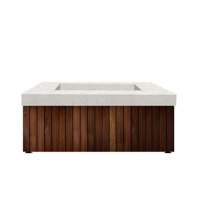 Manchester Fire Table, Ultra White | Outdoor Gas Fire Pit by Prism Hardscapes