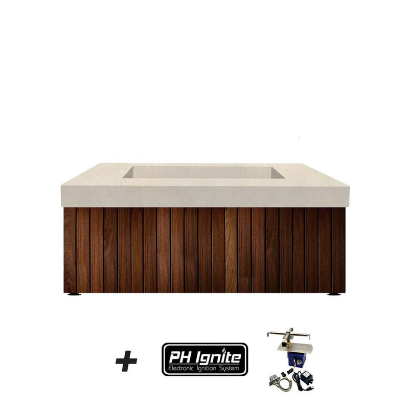 Manchester Fire Table, Coastal with PH-Ignite | Outdoor Gas Fire Pit by <a href=