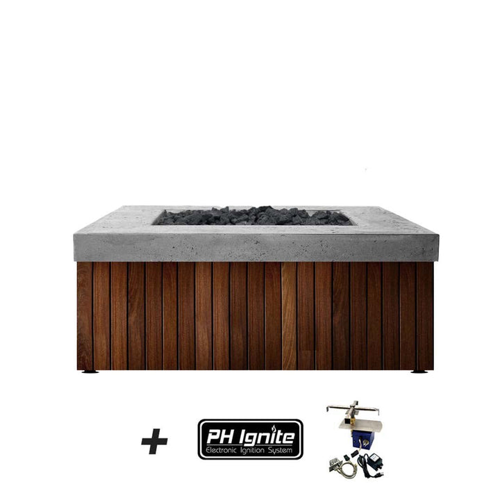 Manchester Fire Table, Pewter with PH-Ignite | Outdoor Gas Fire Pit by Prism Hardscapes