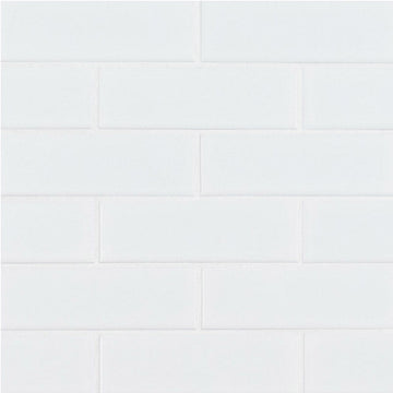 Matte White Brick, 2" x 6" Porcelain Tile | SMOT-PT-RETBIA-2X4M 
