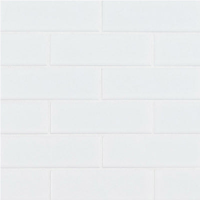 Matte White Brick, 2" x 6" Porcelain Tile | SMOT-PT-RETBIA-2X4M 