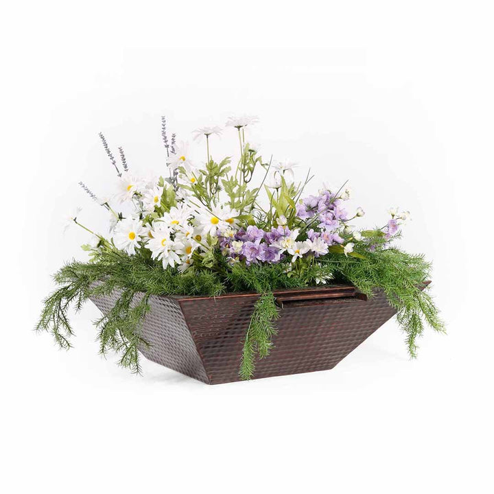 24 Maya hammered coppper planter and water feature