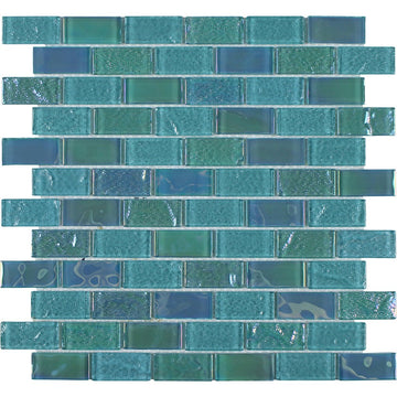 Mercury Green, 1" x 2" Glass Tile | TAEMERCGREEN12 | Pool Tile