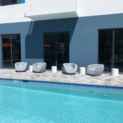 Moon Chair with White Cupholders (Set of Two) | Pool Chair by Tenjam