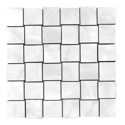 Mother of Pearl Silver Basketweave Porcelain Tile