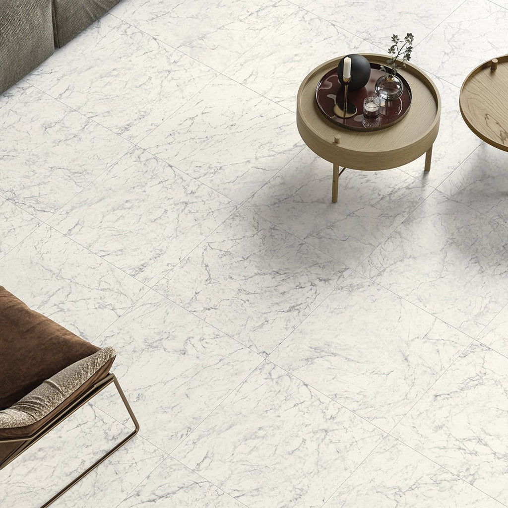 Naturale Carrara, 24" x 24" Porcelain Tile | Floor Tile
