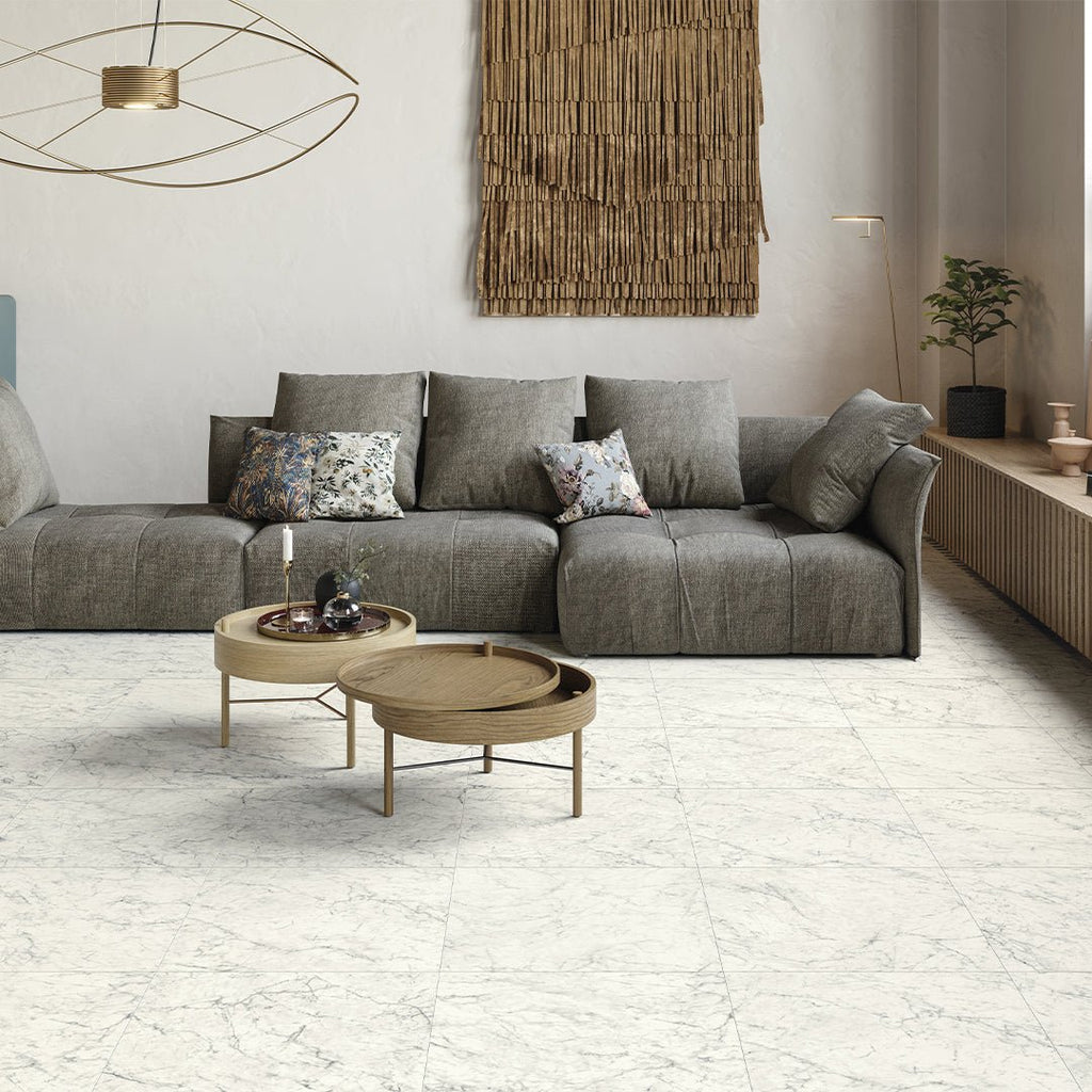 Naturale Carrara, 24" x 24" Porcelain Tile | Floor Tile