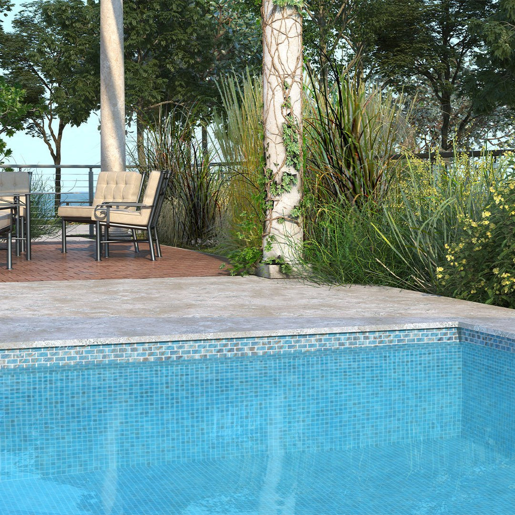Oasis Blue, 1" x 2" Glass Tile | Pool, Spa, & Kitchen Tile