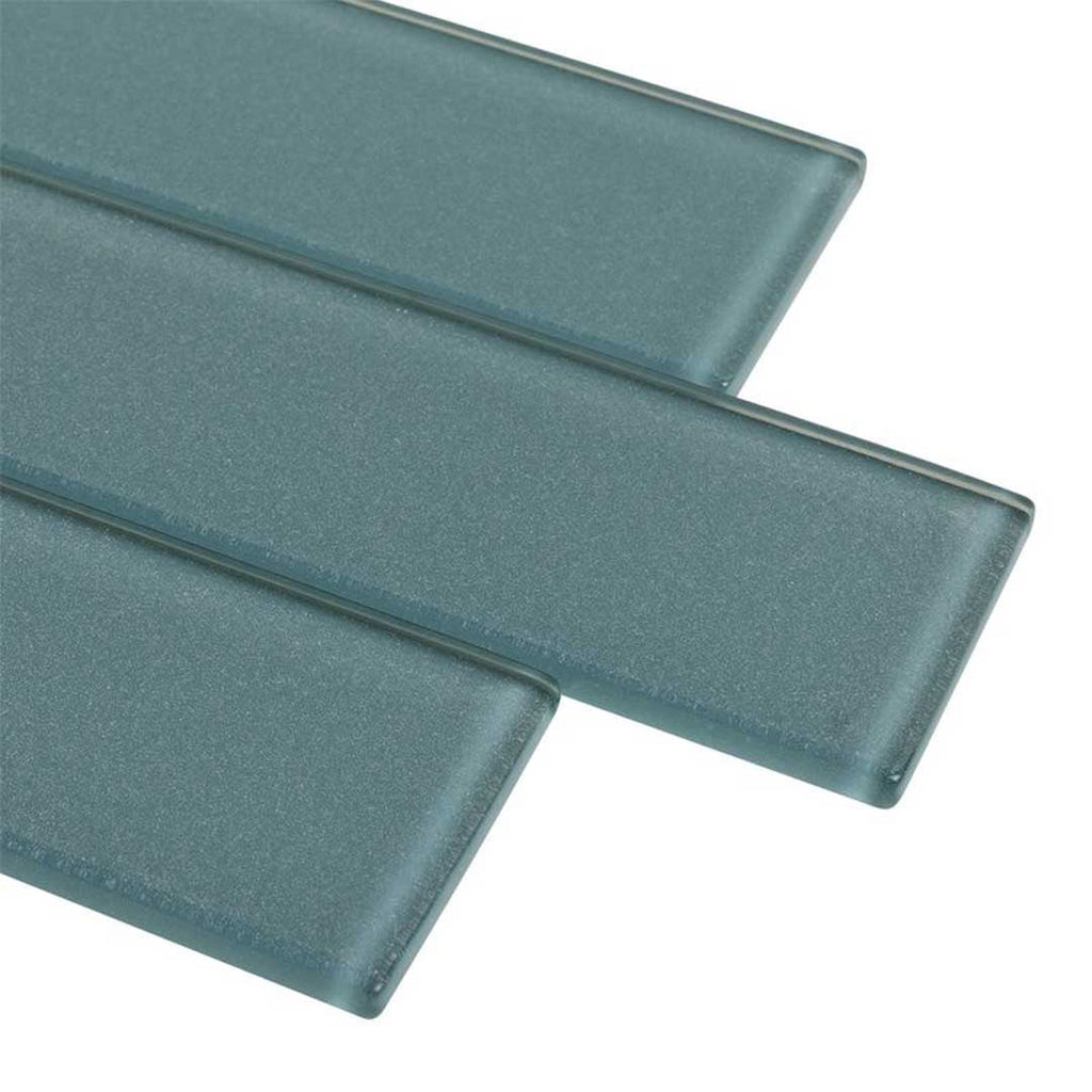 Ocean Sparkle Teal, 2" x 12" Glass Tile | Anthology Wall Tile