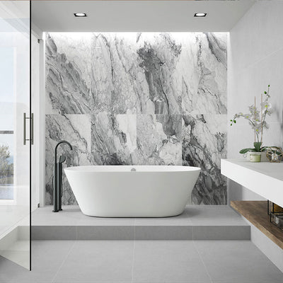 Onda Gray Polished, 24" x 48" | Porcelain Floor and Wall Tile by MSI