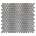 Porcelart Gray Glossy, Penny Round Mosaic - Porcelain Tile