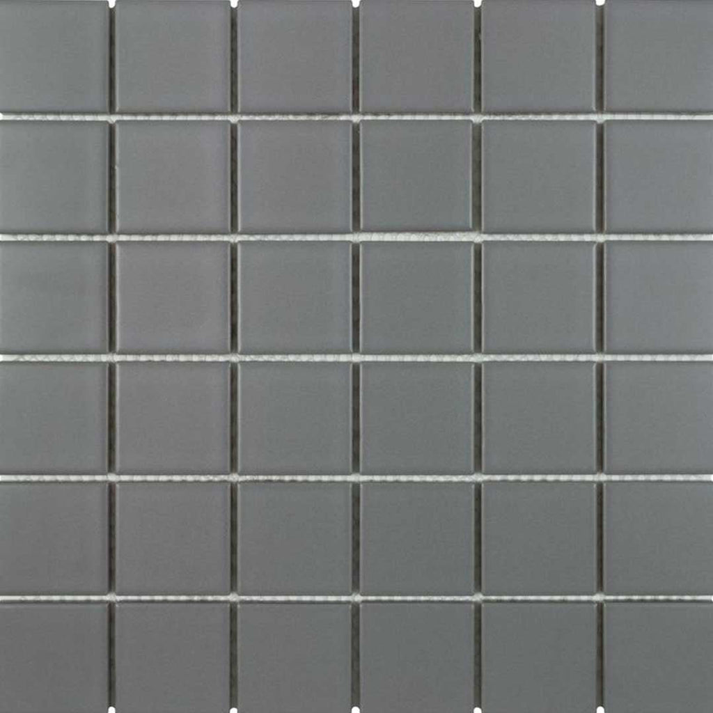 Porcelart Grey Matte, 2" x 2" Porcelain Tile | Anthology