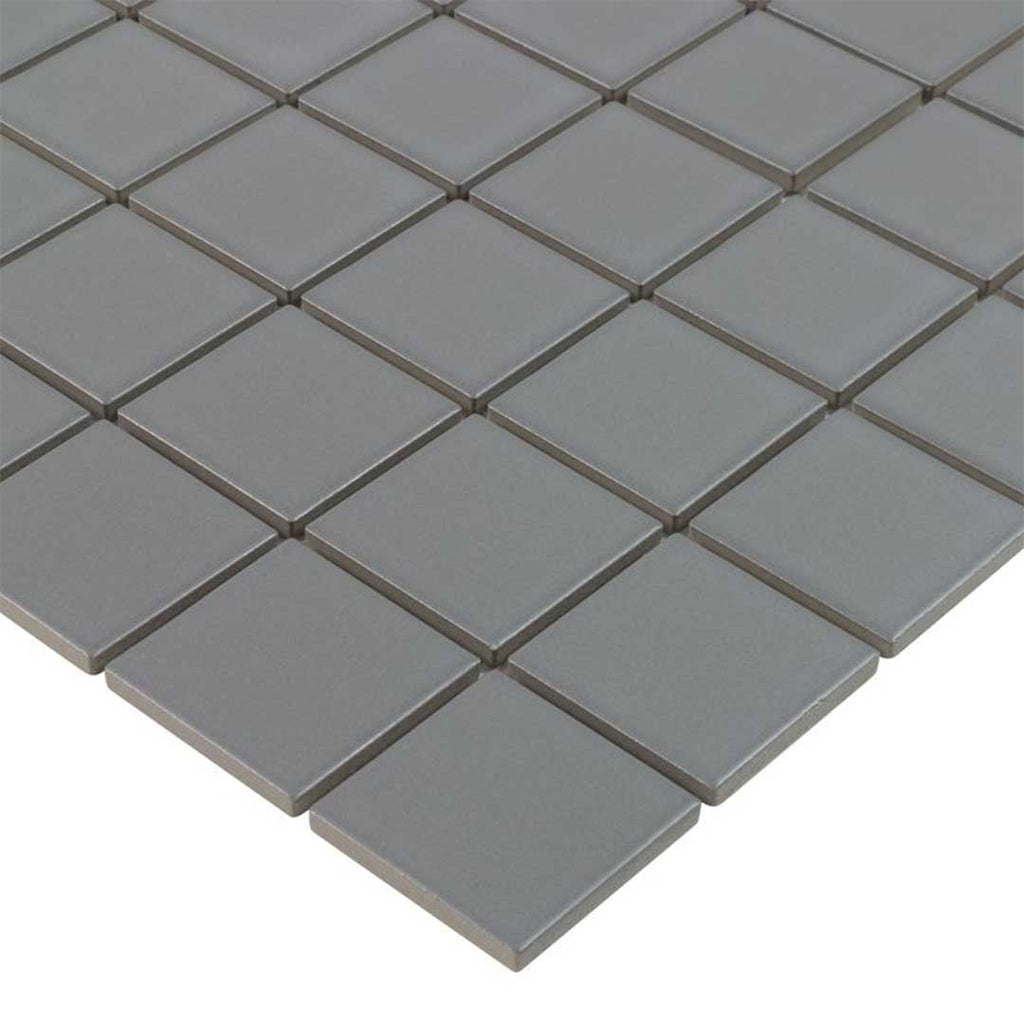 Porcelart Grey Matte, 2" x 2" Porcelain Tile | Anthology