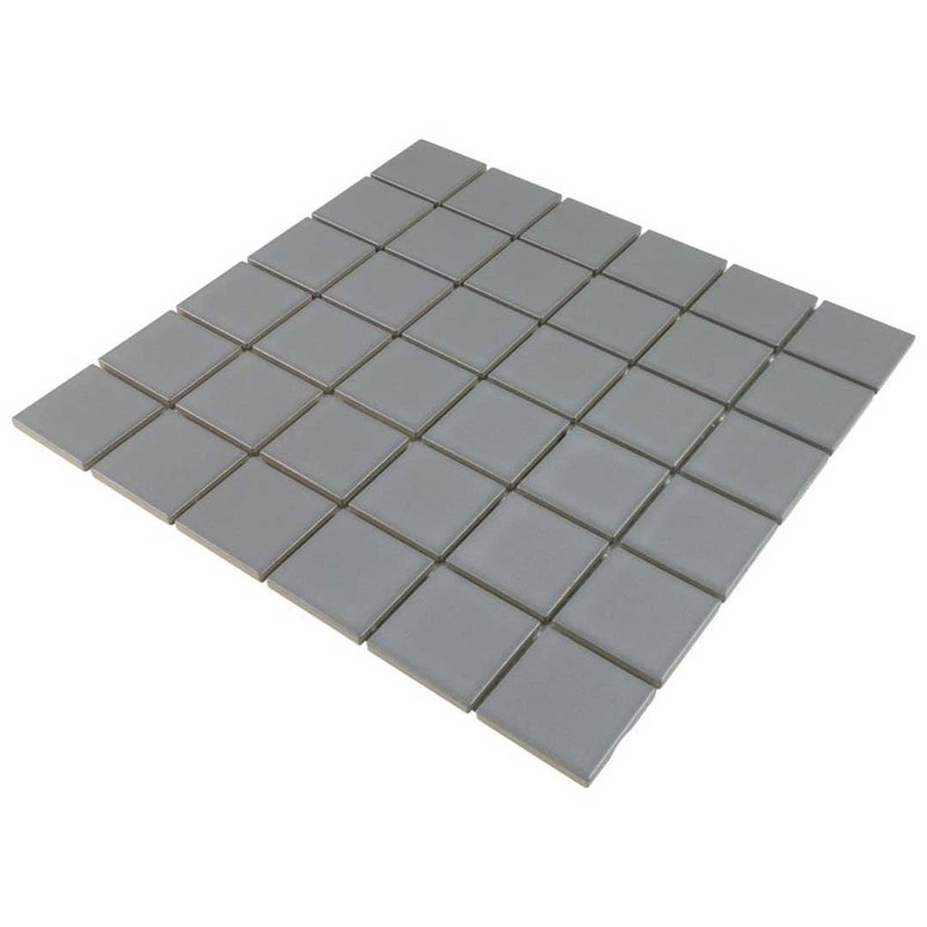 Porcelart Grey Matte, 2" x 2" Porcelain Tile | Anthology