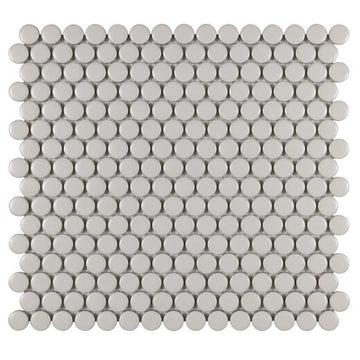 Porcelart Pearl Matte, Penny Round | Porcelain Tile Anthology