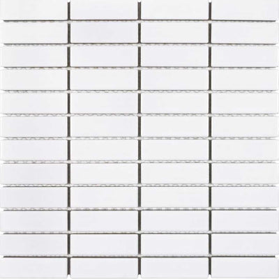 Porcelart White Glossy, 1" x 3" | Porcelain Tile by Anthology