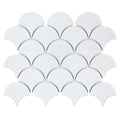 Porcelart White Glossy, Fish Scale Mosaic - Porcelain Tile