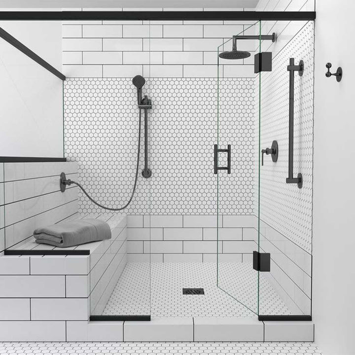 Porcelart White Matte, Hexagon Porcelain Tile | Anthology