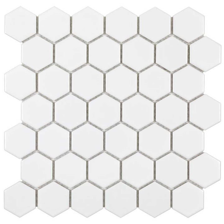 Porcelart White Matte, Hexagon Porcelain Tile | Anthology