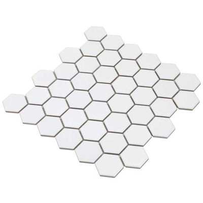 Porcelart White Matte, Hexagon Porcelain Tile | Anthology