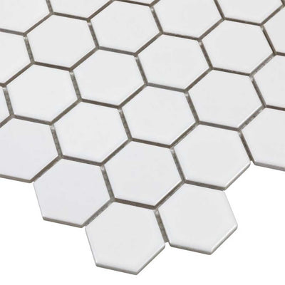 Porcelart White Matte, Hexagon Porcelain Tile | Anthology