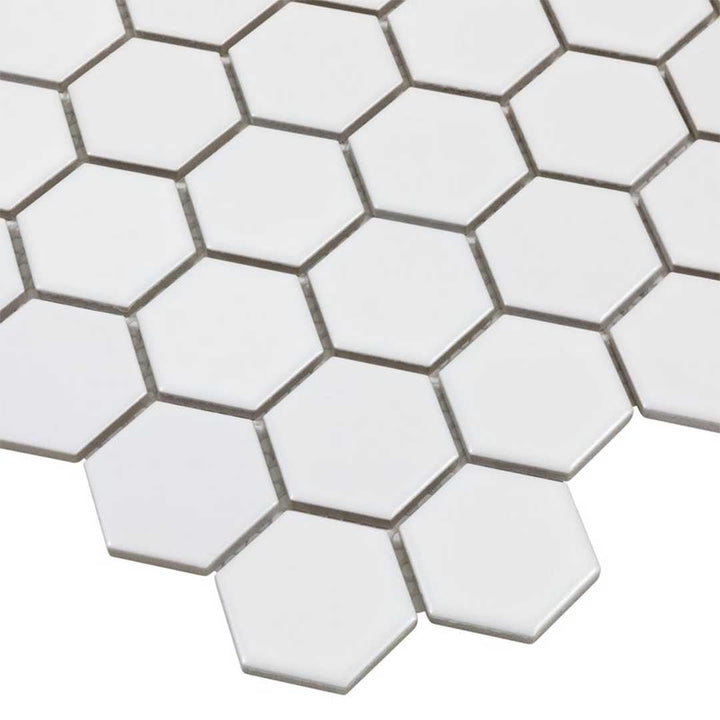 Porcelart White Matte, Hexagon Porcelain Tile | Anthology