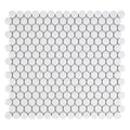 Porcelart White Matte, Penny Round Mosaic - Porcelain Tile