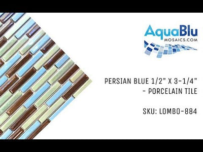 Persian Blue Metallic, 1/2" x 3-1/4" - Porcelain Pool Tile