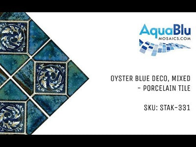 Oyster Blue, 6" x 6" Deco - Porcelain Pool Tile