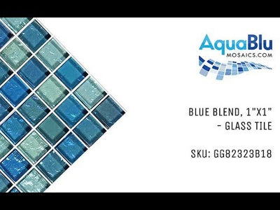 Blue Blend, 1" x 1" - Glass Tile