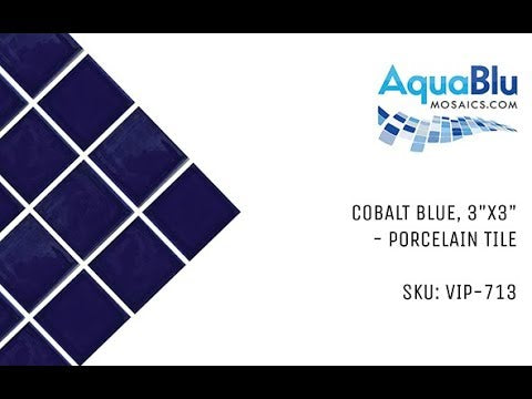 Cobalt Blue, 3" x 3" - Porcelain Pool Tile