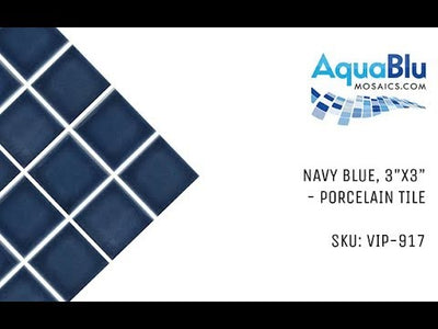 Navy Blue, 3" x 3" - Porcelain Pool Tile