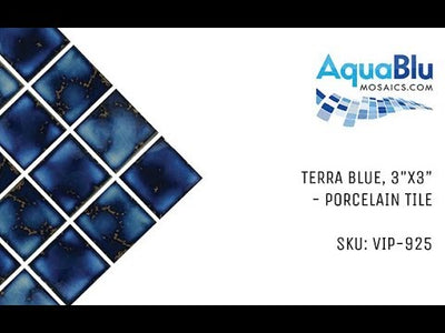 Terra Blue, 3" x 3" - Porcelain Pool Tile
