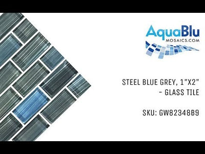 Steel Blue Gray, 1" x 2" - Glass Tile