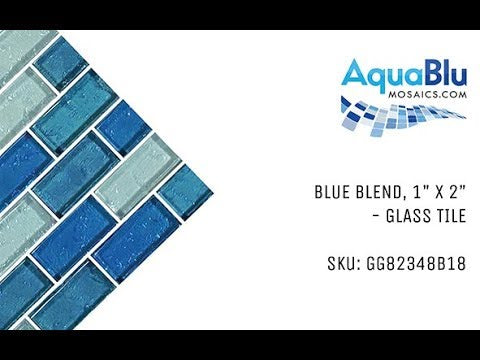 Blue Blend, 1" x 2" - Glass Tile