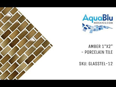 Amber, 7/8" x 1-7/8" - Porcelain Pool Tile